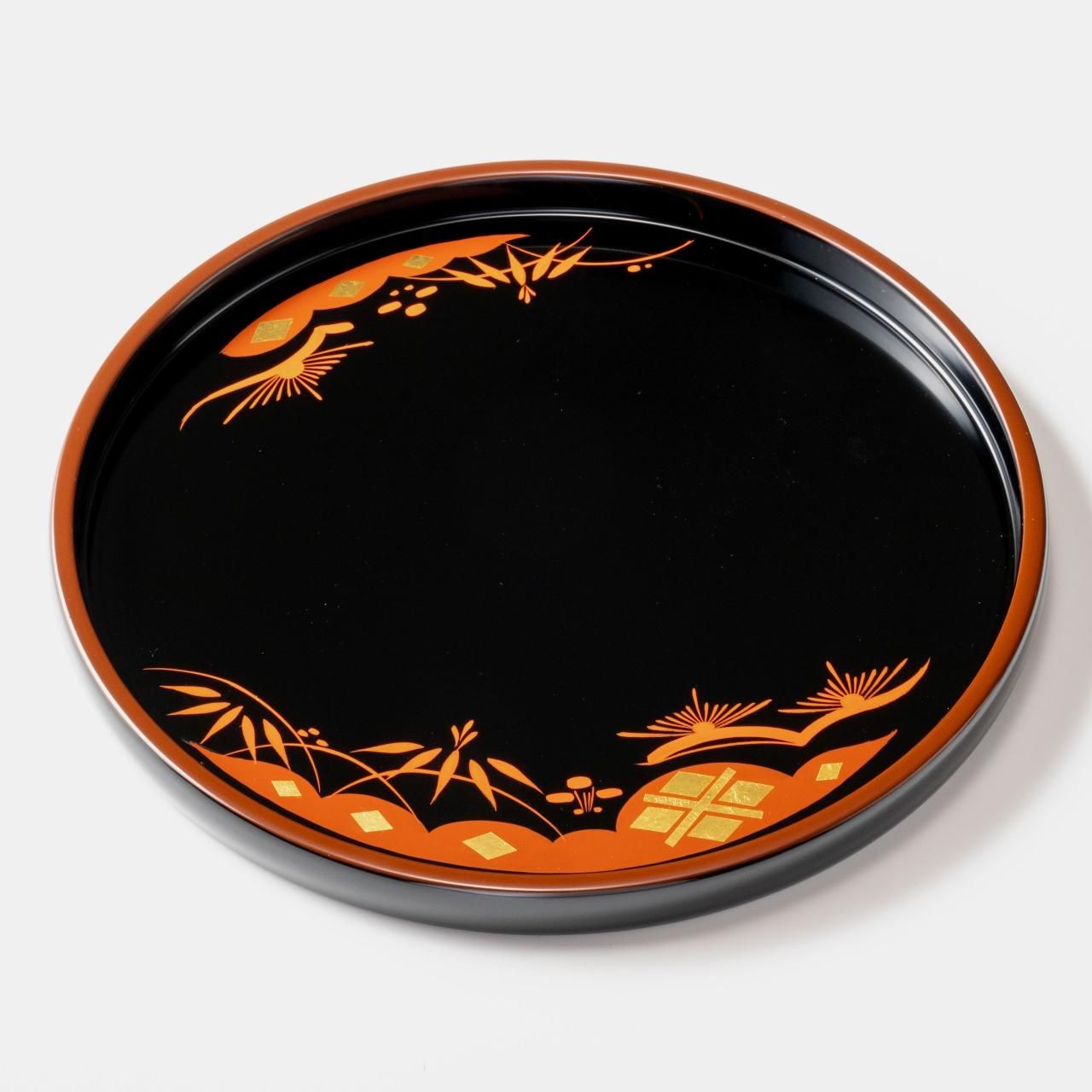 丸盆 9寸 松 - 秀衡塗工房 丸三漆器 オンラインストア