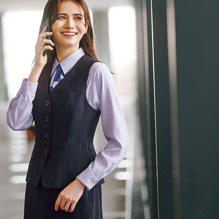 EAV956(カーシーカシマ)ENJOY ベスト 5～19号 洗える｜事務服