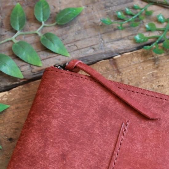 プエブロ コンパクトウォレット / ブリックレッド - 革コイン