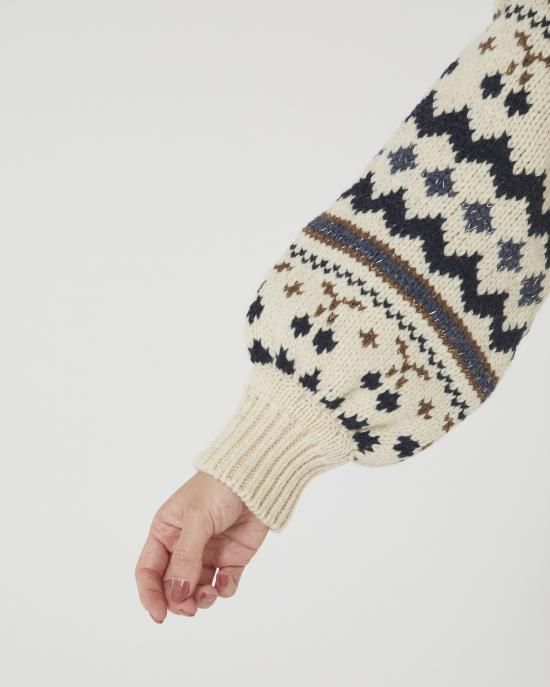 チェリージャガードニット(オフホワイト) - seventen