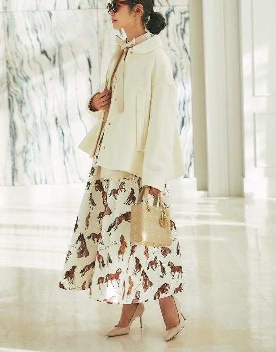 40％off】ホースプリントスカート(オフホワイト) - seventen