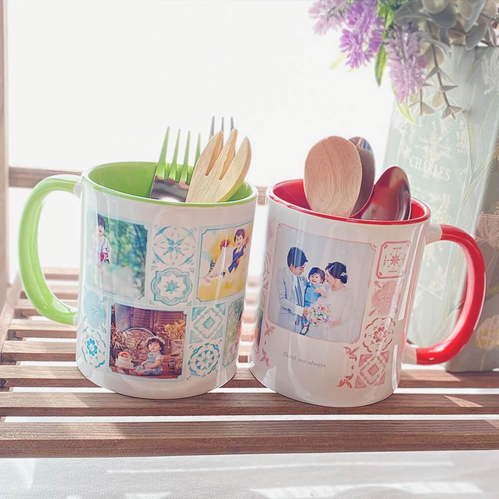 誕生日に】孫の写真入りカラーマグカップ｜祖父母が喜ぶプレゼント