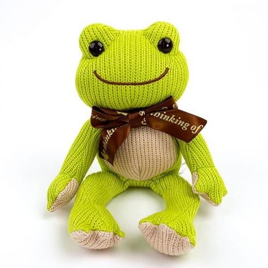 かえるのピクルス ニット ビーンドール 緑 ウィンター ぬいぐるみ