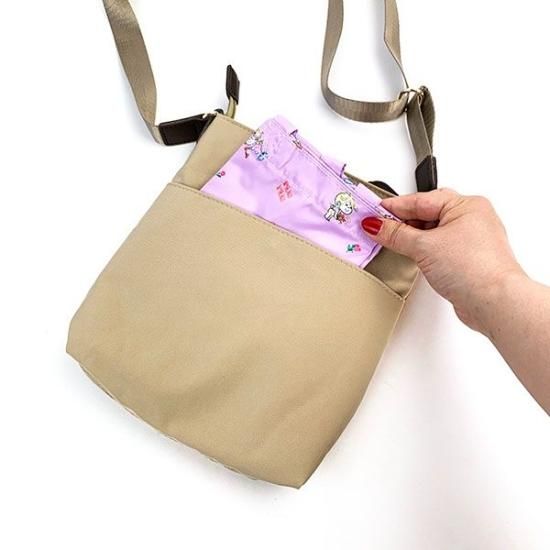 水森亜土 ショルダーバッグ エコバッグセット ベージュ フラワー 亜土