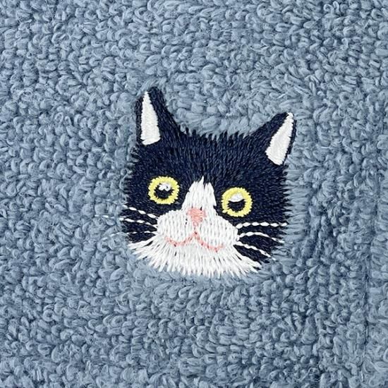 にゃんかち マンチカン ハンカチタオル グレー