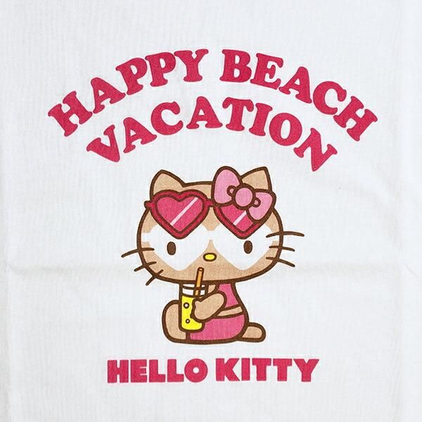 サンリオ 日焼け キティ クロップド半袖Tシャツ(M) ホワイト アパレル