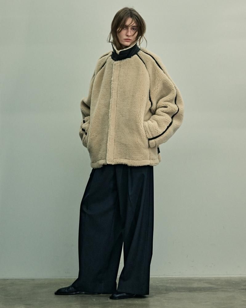 WOOL FUR FLIGHT JACKET(BEIGE) - H-L