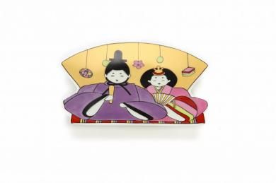 柿右衛門窯 額皿(4.5寸) 鹿紅葉文