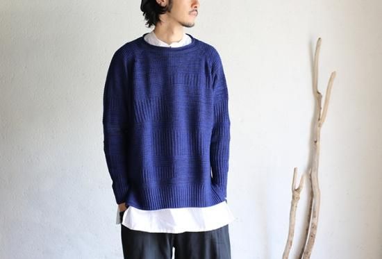 tamaki niime(タマキ ニイメ) 玉木新雌 PO knit DEKA blue ポニット