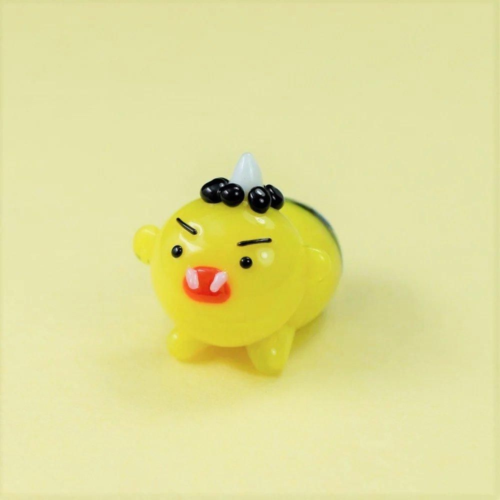 童話のミニチュアガラス細工｜黄鬼｜フォーカートグラスワークス