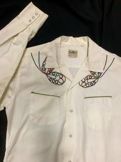 50s オープンカラー 刺繍 ウエスタンシャツ ロカビリー ヴィンテージ