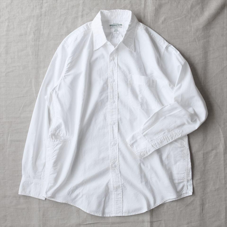 SASSAFRAS（ササフラス）WHEEL BARROW SHIRT ホワイト（オックス）