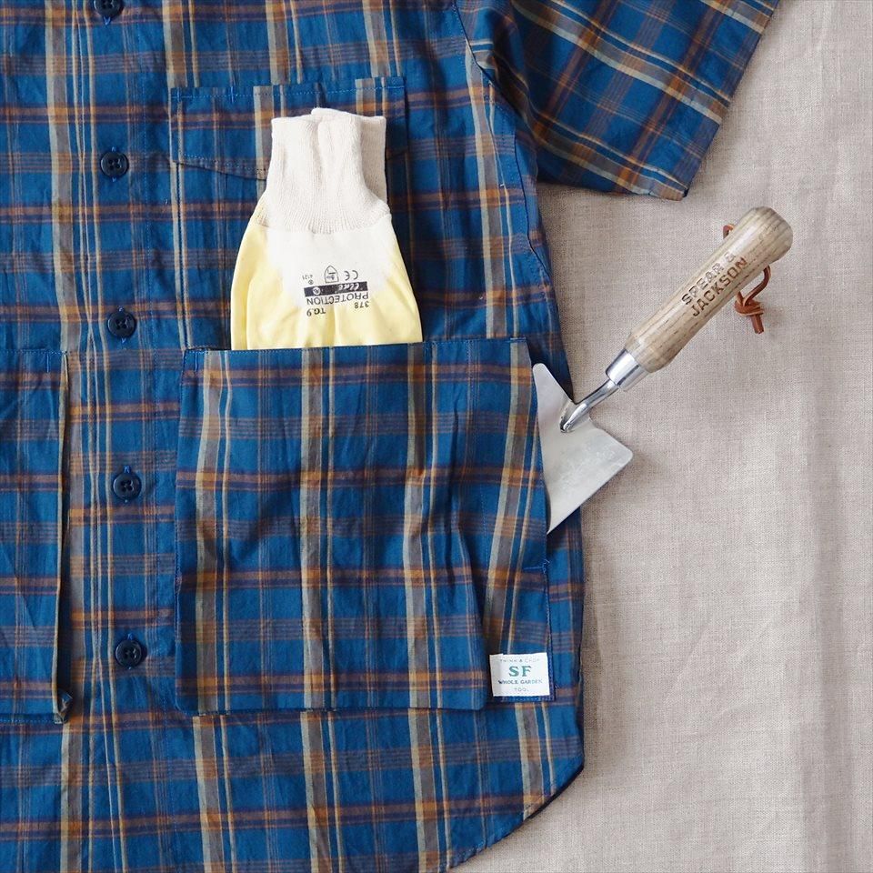 Sassafras（ササフラス）Digs Crew Half 1/2 ネイビー（マドラスチェック）