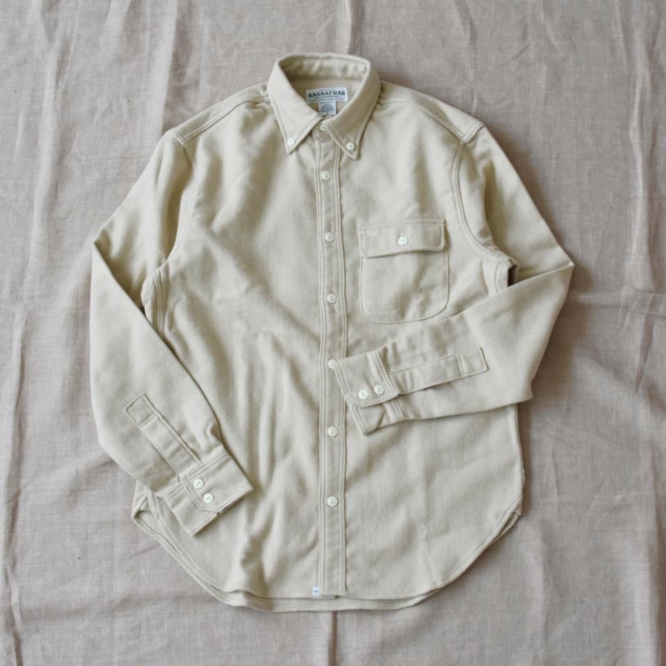Sassafras（ササフラス）GREEN THUMB SHIRT ナチュラル（T/Cヘリンボン