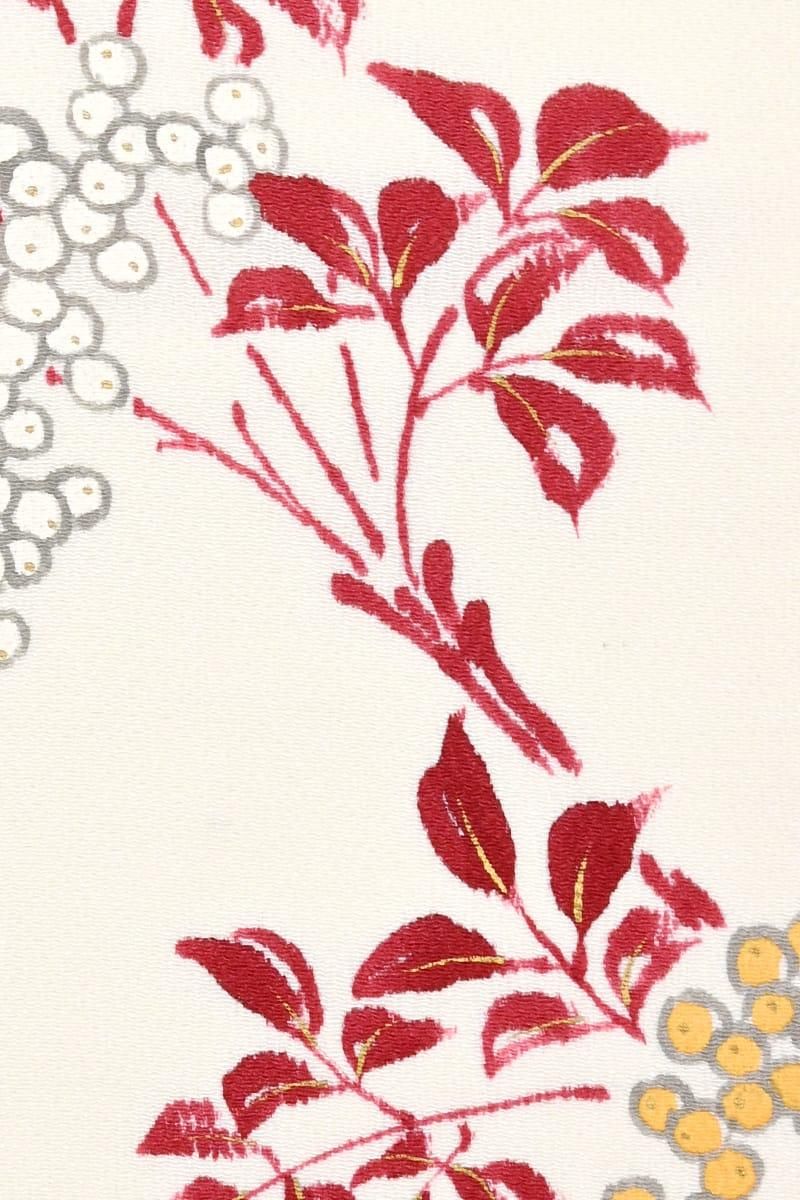 銀座【帯5852】人間国宝 森口華弘作 縮緬地 染名古屋帯（落款入