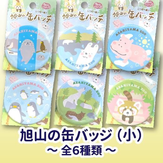 旭山の缶バッジ 小（5柄）≪☆LP対応≫ - 旭山動物園くらぶオンライン