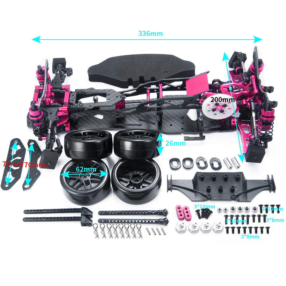 Alloy Metal 1/10 Chassis Sakura D5 MR V2 Frame Kit RC 2WD Drift