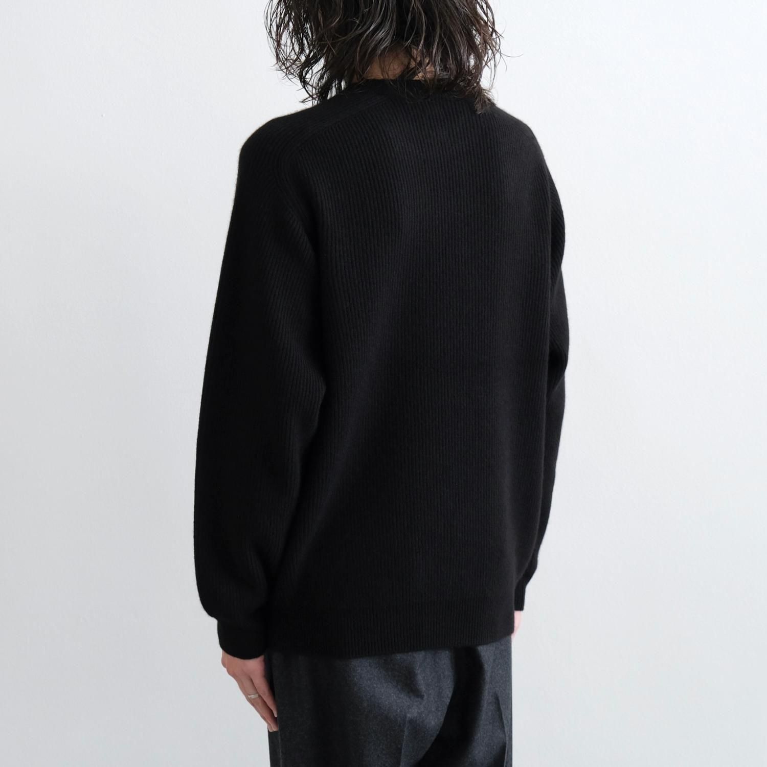INNOCENT CASHMERE RIB CREW NECK [SOLID BLACK] - WUNDER 大阪