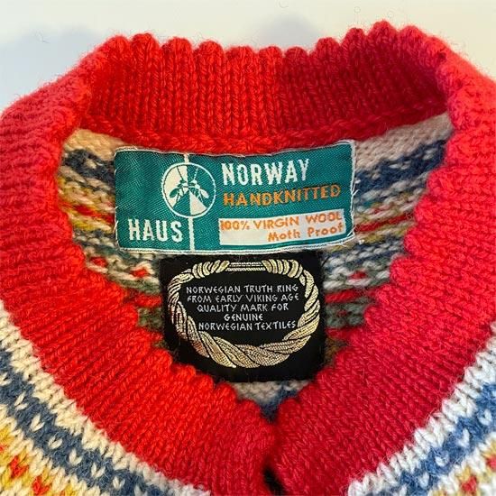 K0087 1950年代ノルウェー製『HAUS』アイボリーxオレンジノルディック