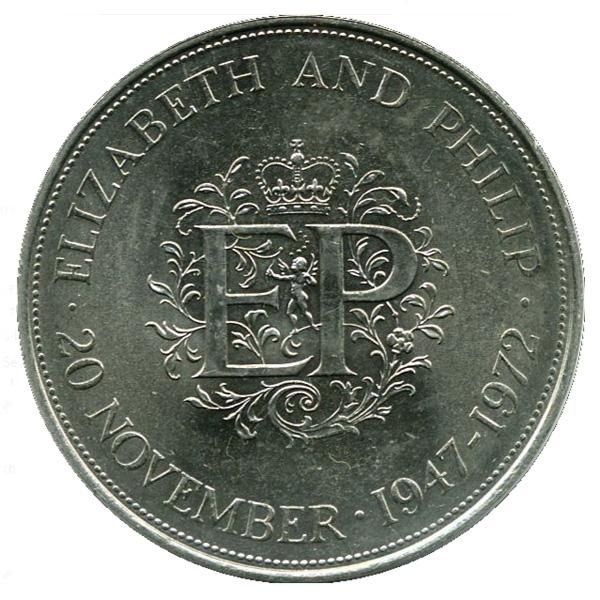 エリザベス二世銀婚式25ニューペンス記念銀貨|コレクターズショップの