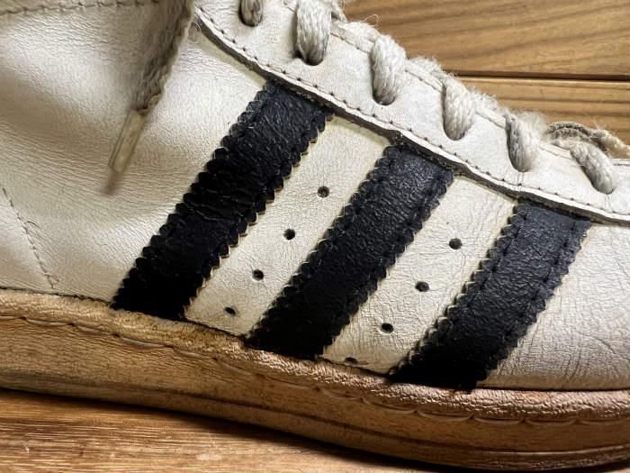 adidas,70s,MADE IN FRANCE,PRO MODEL,WHITE,BLACK,LEATHER,UK5.5,USED