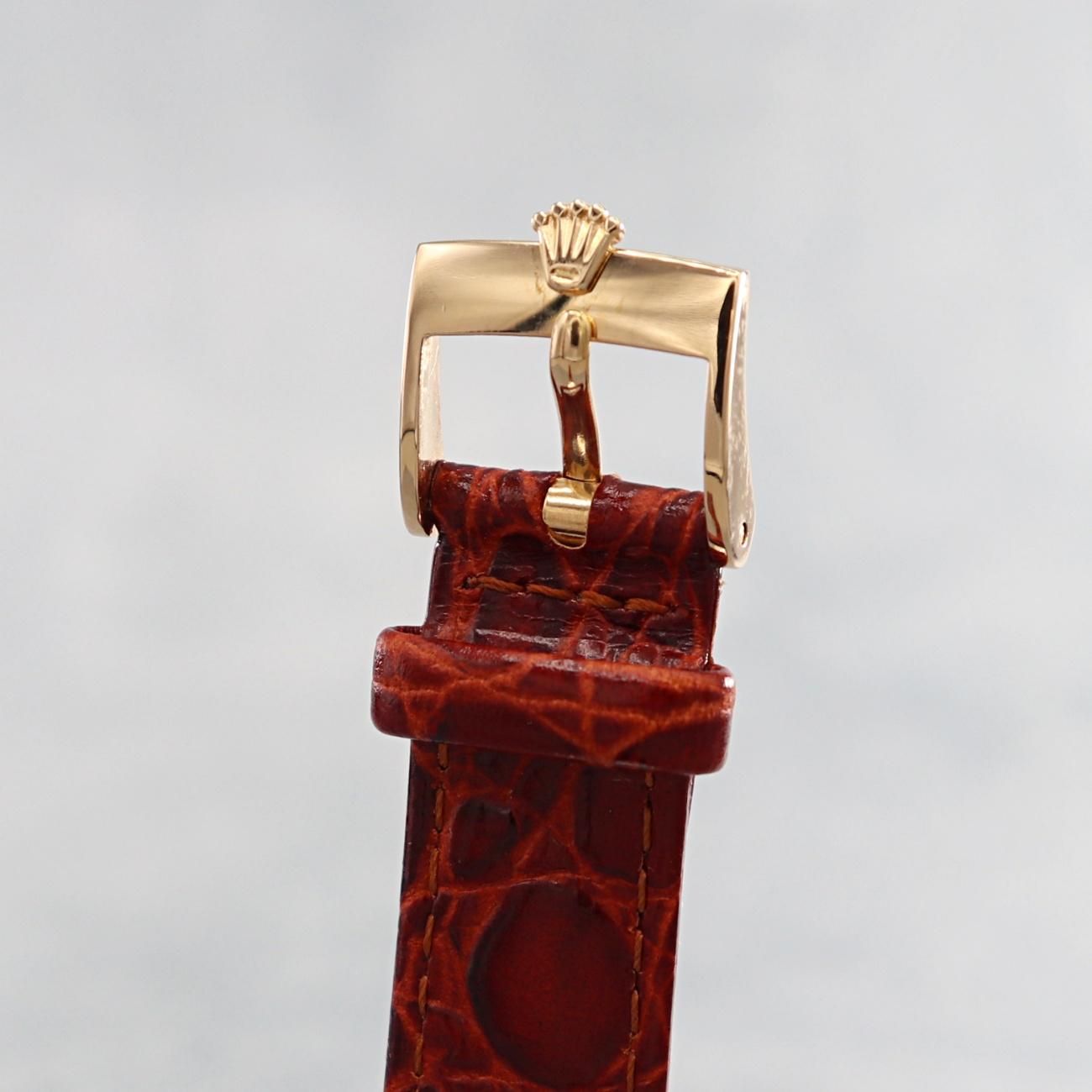 1990年 K18YG 金無垢 ロレックス チェリーニ 手巻 4112 K18YG純正尾錠