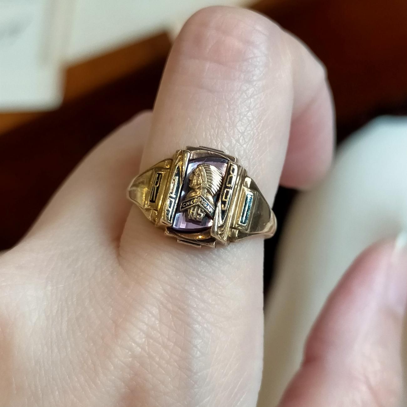 USA製1989年ヴィンテージJOSTENSジャスティン社製Cheboygan HS