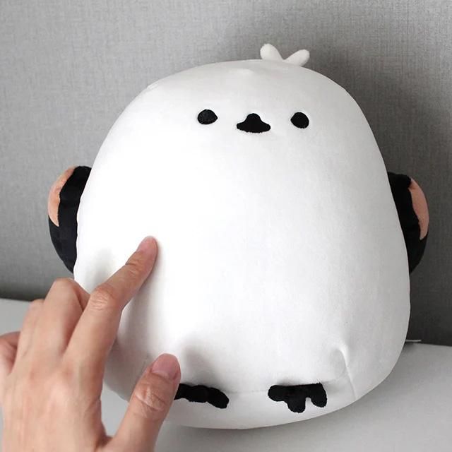 もちふわクッションM / シマダサン / ホワイト」シマエナガぬいぐるみ