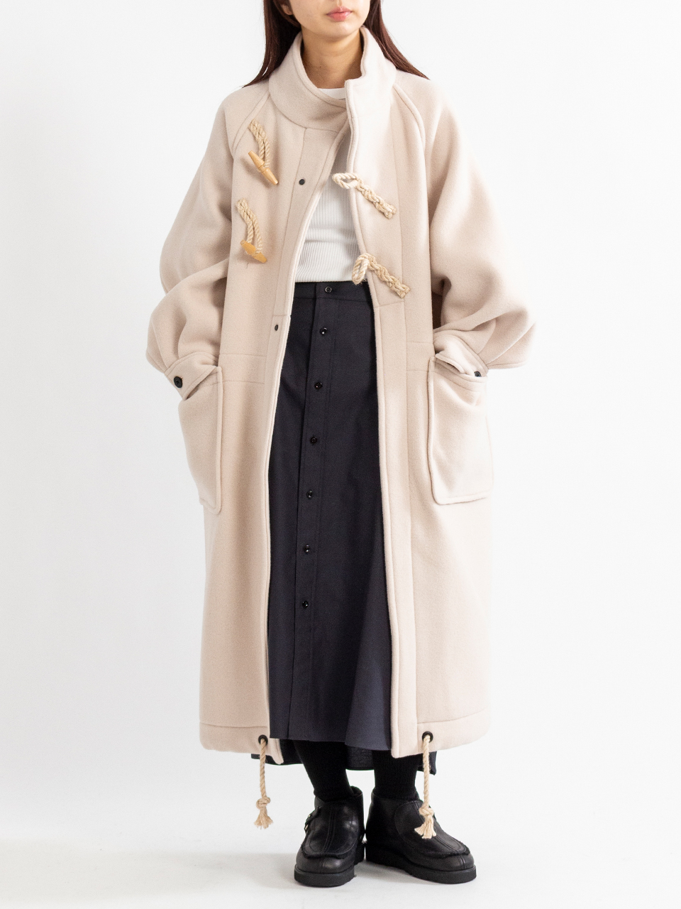 DOUBLE FACE DUFFEL COAT-ダブルフェイスダッフルコート-HYKE（ハイク