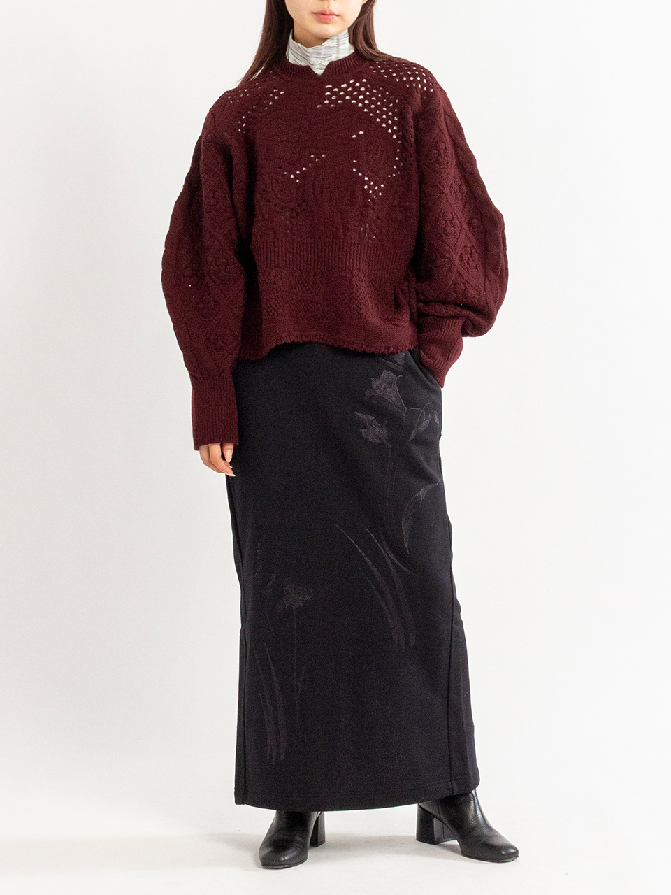 Multi Pattern Low Gauge Knitted Top-マルチパターンローゲージニット