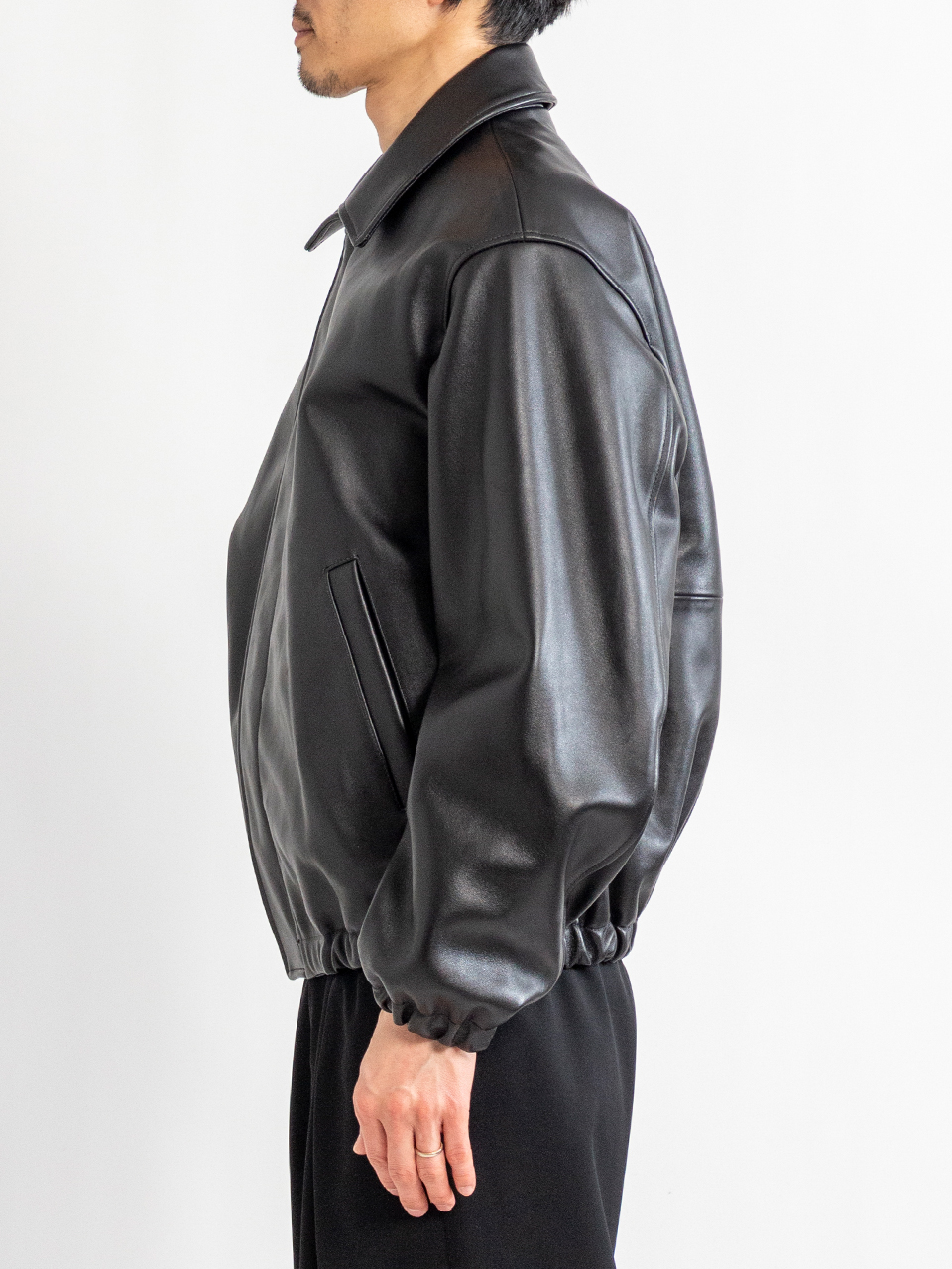 SHEEP LEATHER ZIP SHORT JACKET-シープレザージップショート