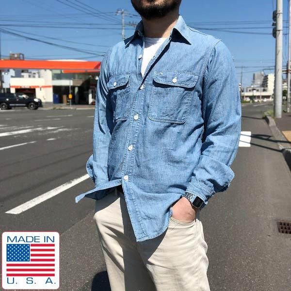 70's/USA製/BIGMAC/シャンブレー シャツ【メンズM程度】JCペニー