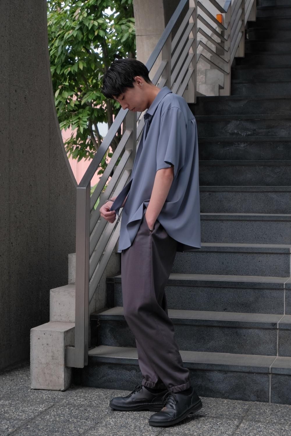 CULLNI [クルニ] Double Satin Bow Tie Short Sleeve Shirt ＜ボウタイ