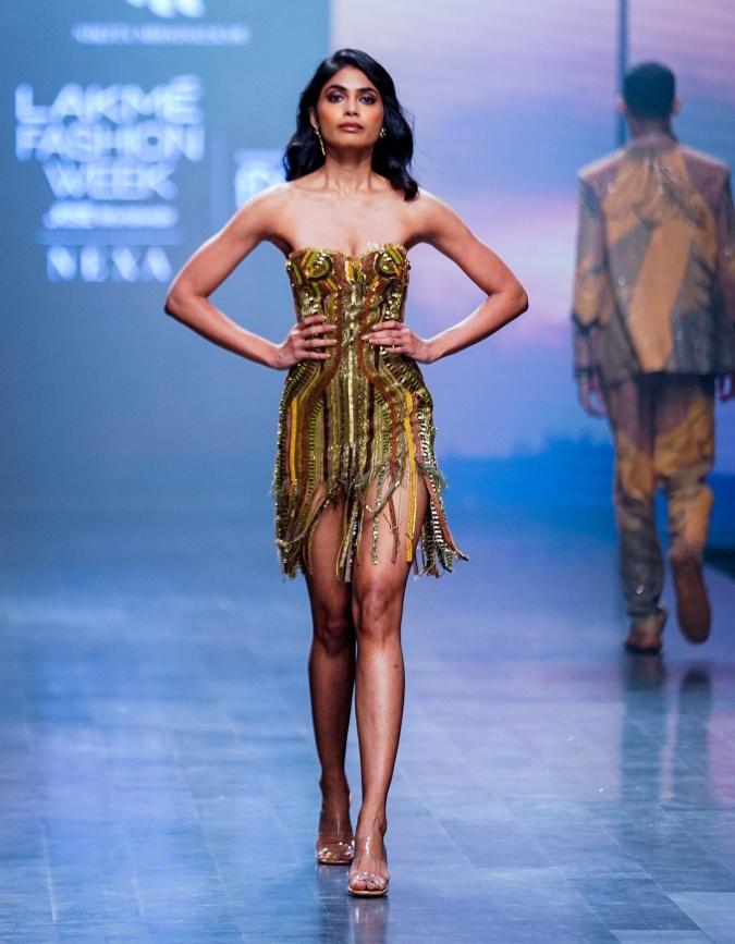 Buy Fringe Dress With African Baroque Embroidery by Designer