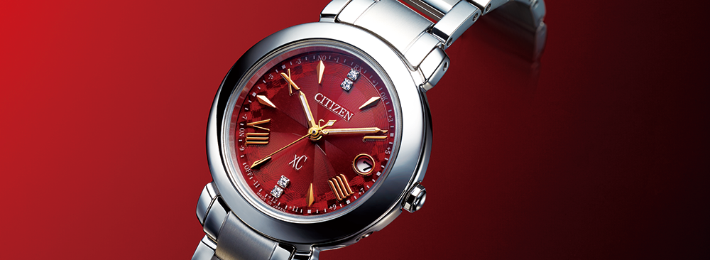 シチズン情熱コレクション 数量限定 赤い文字板の腕時計 ハラダ 徳島