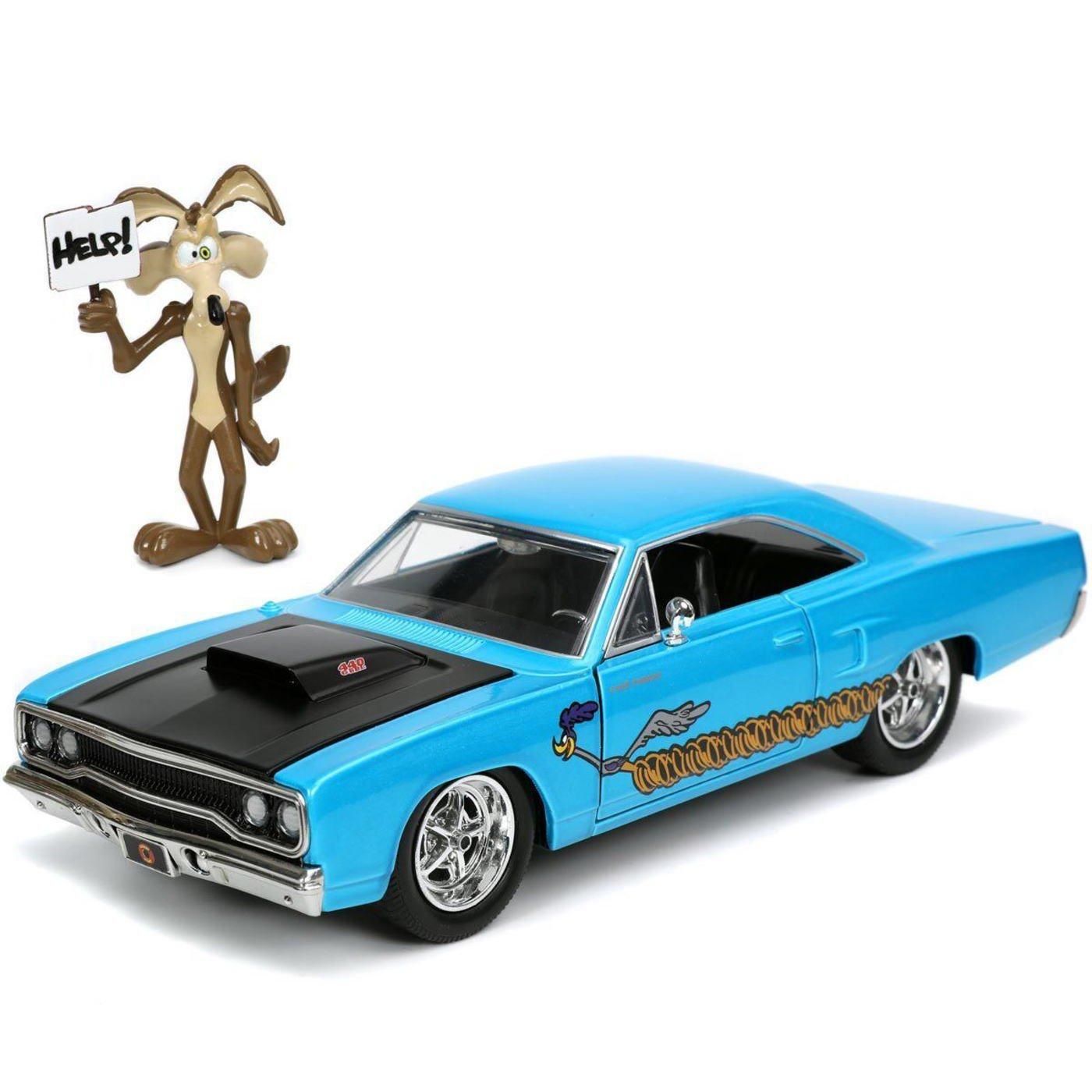 1970プリムスロードランナーワイリーコヨーテフィギュア付きミニカー