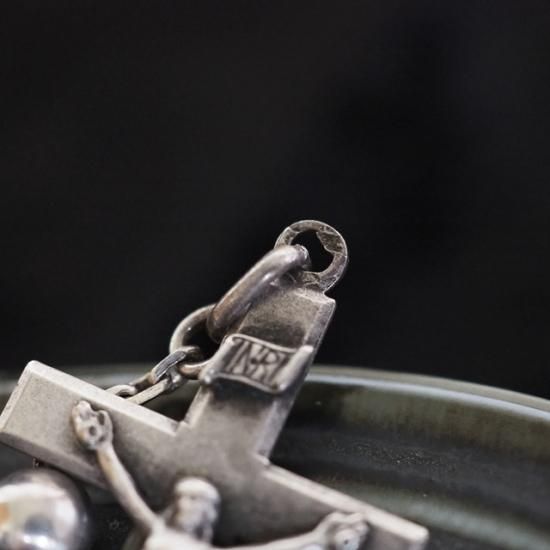 フランス製 アンティークシルバーロザリオネックレス（聖テレーズ