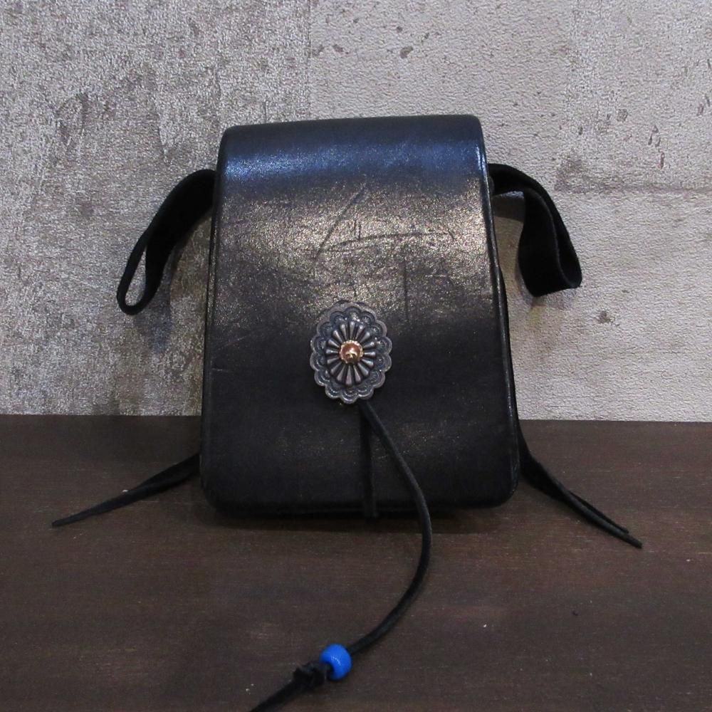 GOROS K18メタル付楕円型フラワーコンチョカスタムタバコケース 黒