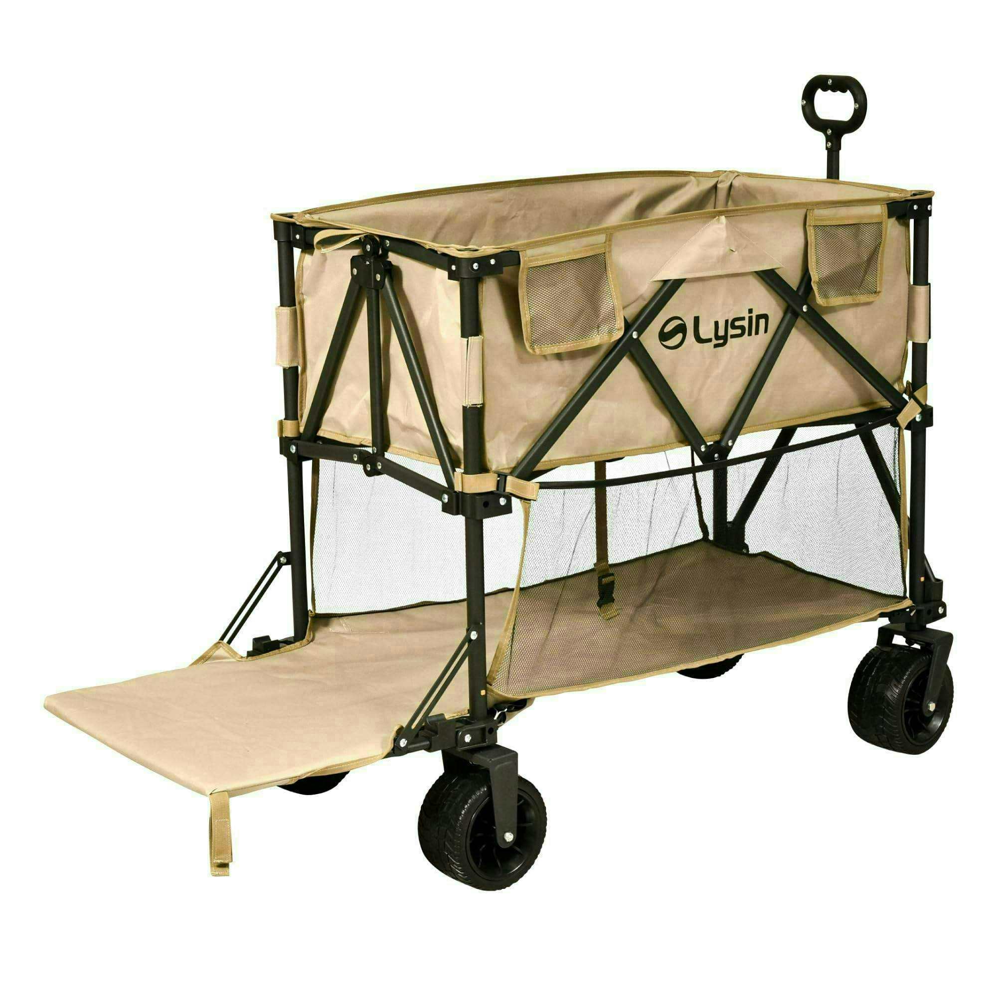 ライシン アウトドアワゴン Eシリーズ 2段 ベージュ 300L 後ろ開け