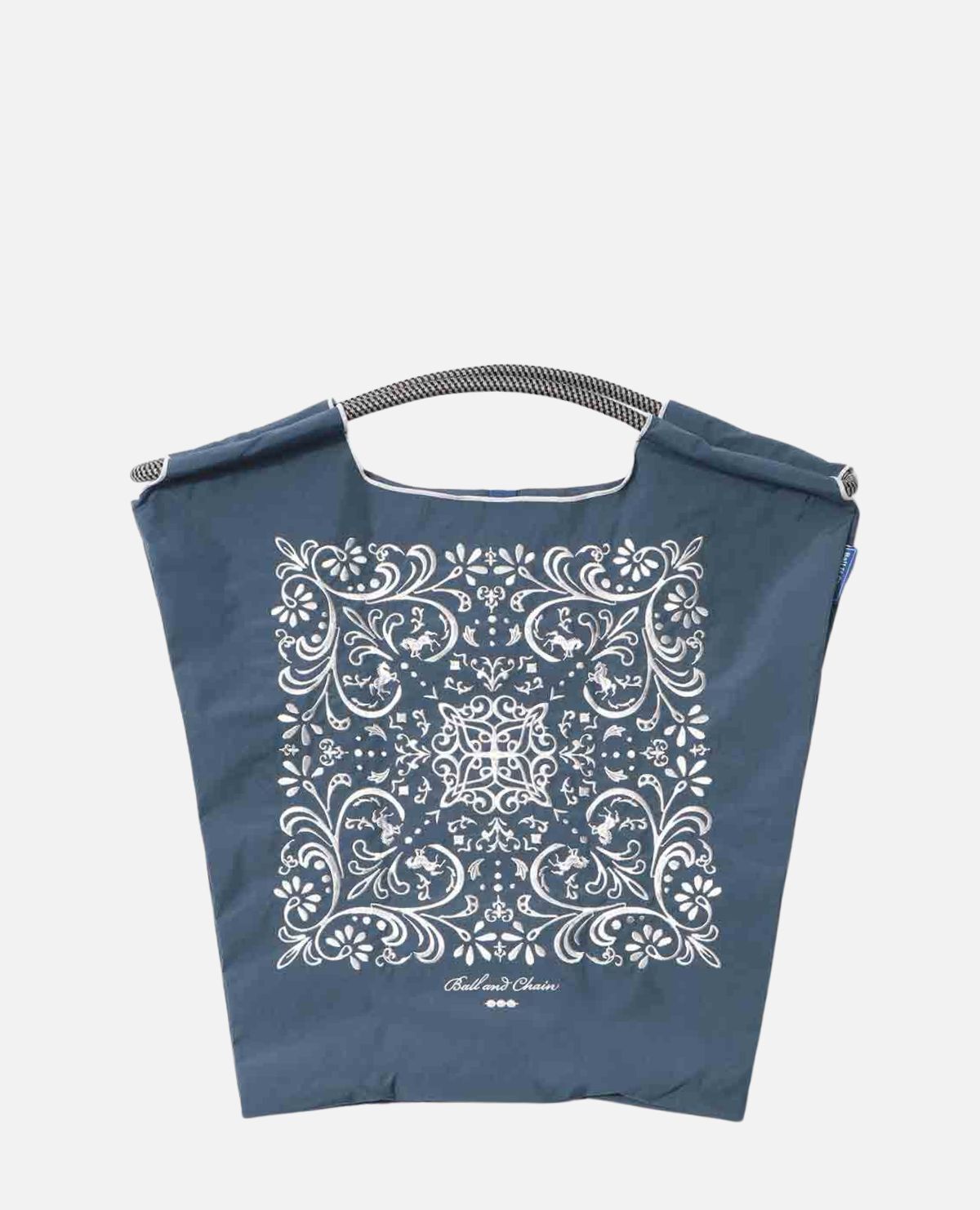 ダマスク ホース 馬 エコバッグ Mサイズ ネイビー｜ボールアンド