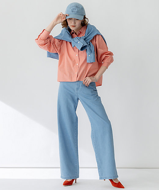 洗える】CANCLINI クロップド テントライン シャツ