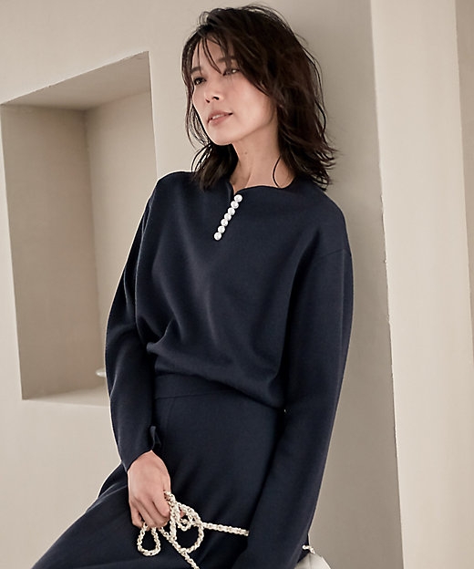 ウールブレンド ラインパール プルオーバー（KRWWNZ0651