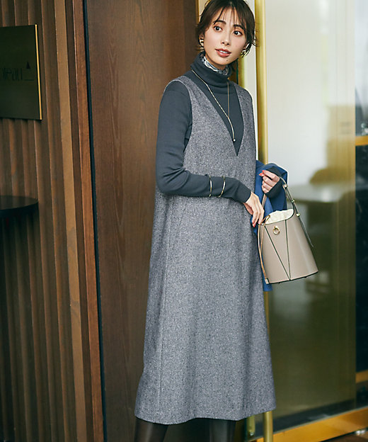 シルクネップツイード ジャンパースカート（OPWWSW0510