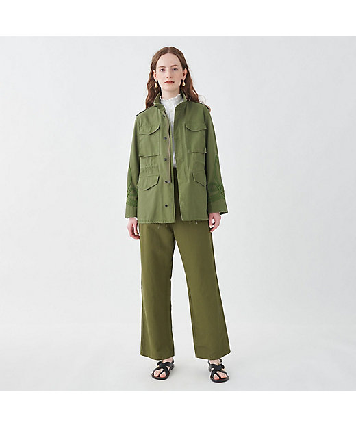 スラブバックサテン ミリタリージャケット | maison TOMORROWLAND