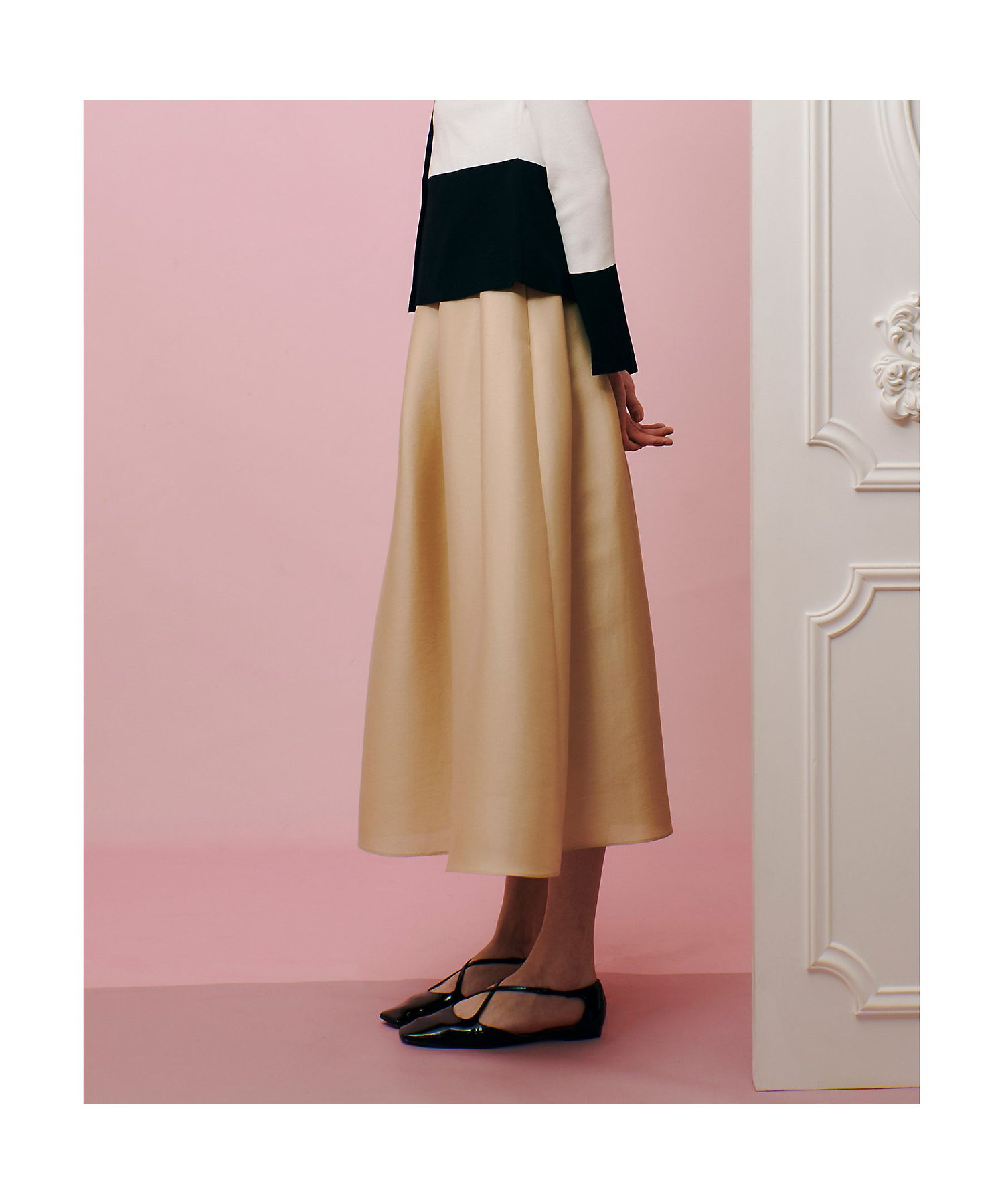 LOULOU WILLOUGHBY】シルキーダブルクロススカート