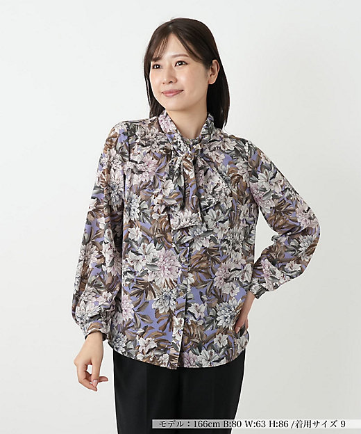 花柄2WAYリボンブラウス【ROCHAS Premiere