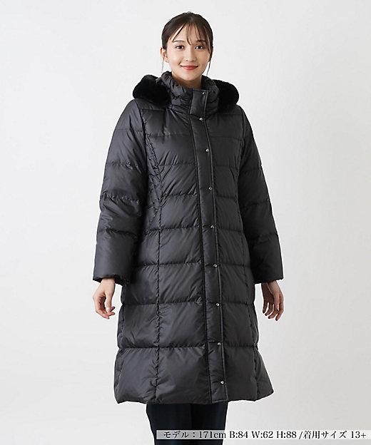 店舗人気】ロング丈ダウンコート【Leilian WHITE