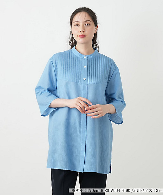 バンドカラーブラウス【Leilian WHITE LABEL