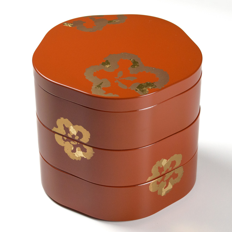 梅型三段重箱 当店ベストセラーお重箱 FC32-2/3 漆器の井助