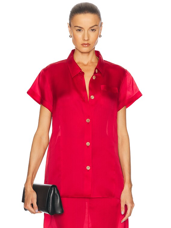KHAITE Keefe Top in Raspberry | FWRD